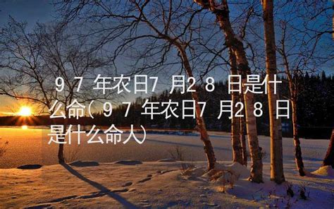 1997年是什么命|97年为什么有说水命又说火命——探究1997年出生人。